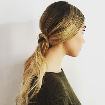 Garnier Fructis Sheer Set Hairspray - Long Hairstyle Gallery - Loose Knot Ponytail - twist on classic pony